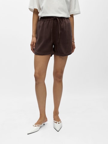 OBJECT Lużny krój Spodnie 'OBJFRAME' w kolorze brązowy: przód