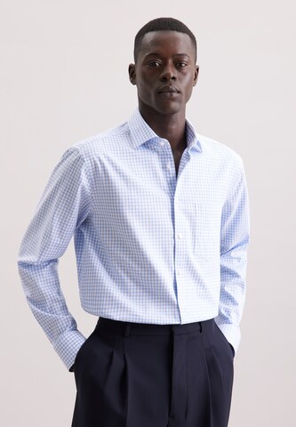 SEIDENSTICKER Regular fit Business shirt 'Schwarze Rose' in Blue: front