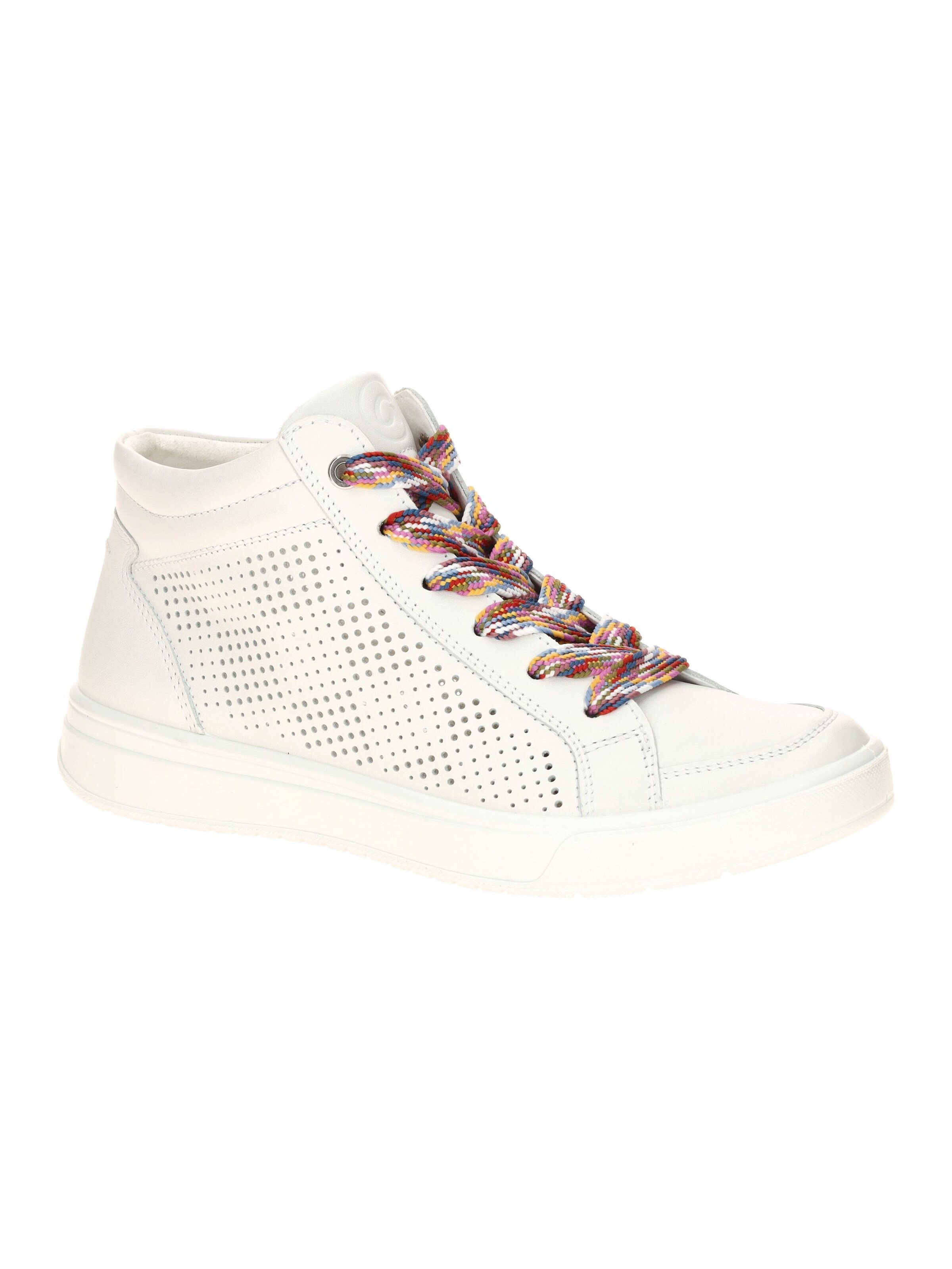 ARA High-Top Sneakers 'ARA Rom Schuhe Mid-Sneaker weiß gelocht 12-50042' in White: front