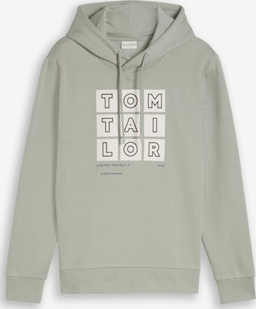 Sweat-shirt TOM TAILOR en vert : devant