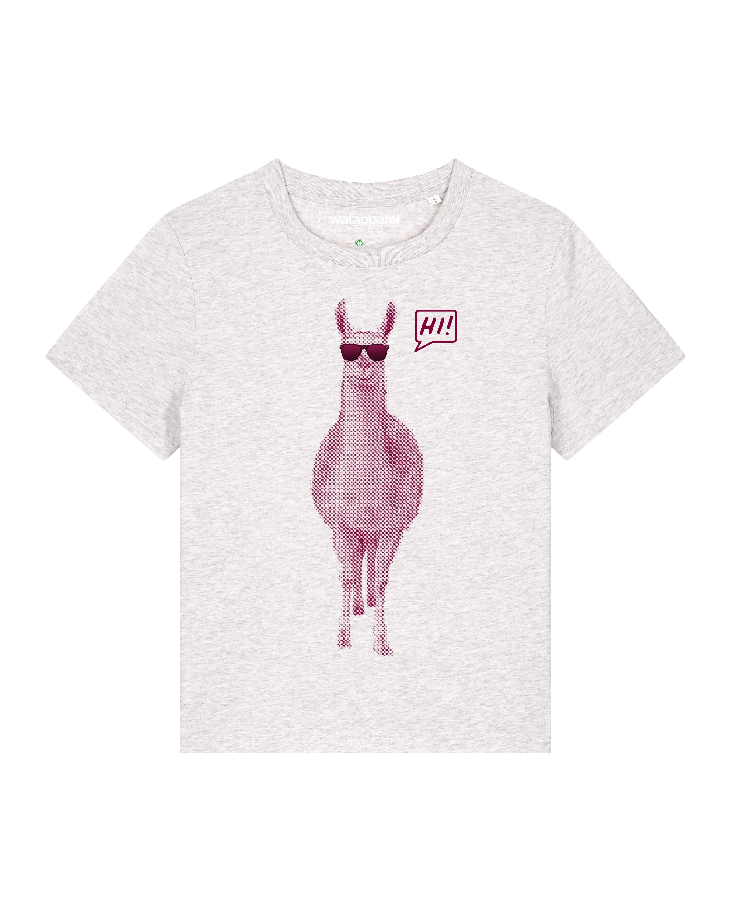 Watapparel Shirt 'Lama sagt Hi' in Grijs: voorkant