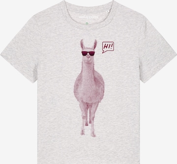 Watapparel Shirt 'Lama sagt Hi' in Grijs: voorkant