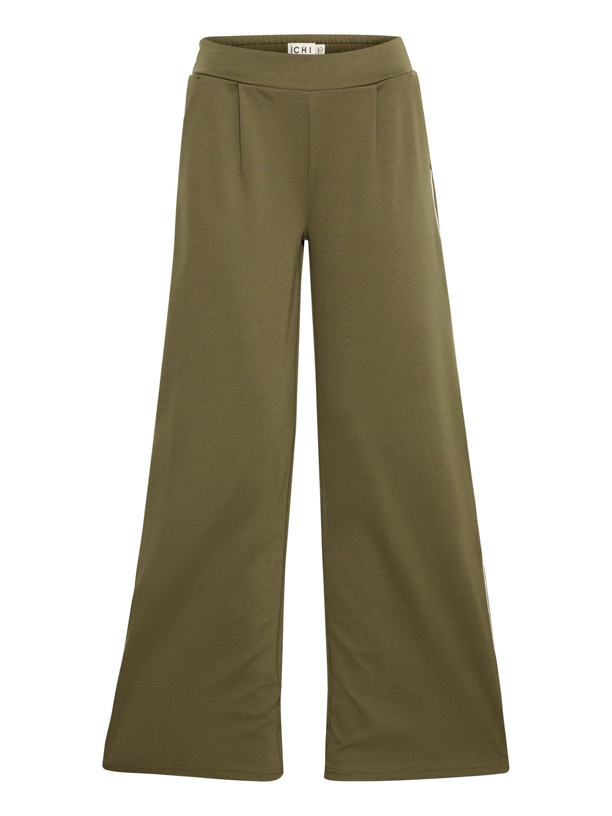 ICHI Bandplooibroek 'IXKate' in Groen: voorkant