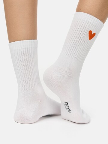 Chaussettes ' Good Vibes Motiv Statement Socken Tennissocken ' Nur Die en blanc