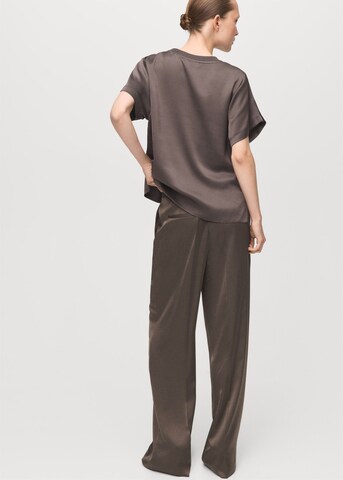 MANGO Wide leg Pleated Pants 'Rob-W' in Brown
