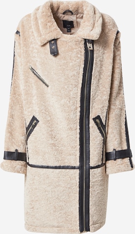 River Island Winter Coat in Beige: front