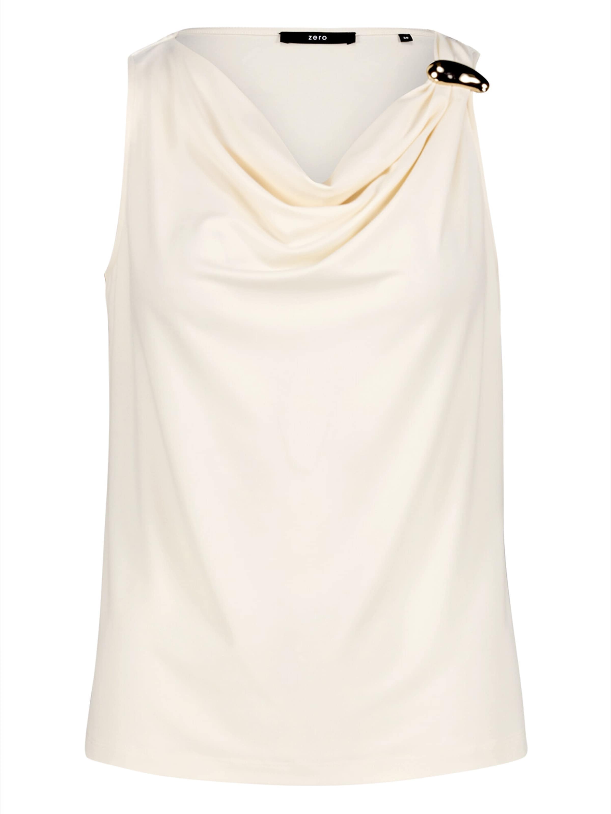 zero Blusentop mit Wasserfallausschnitt in Beige: Vorderseite