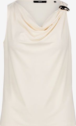 zero Blusentop mit Wasserfallausschnitt in Beige: Vorderseite
