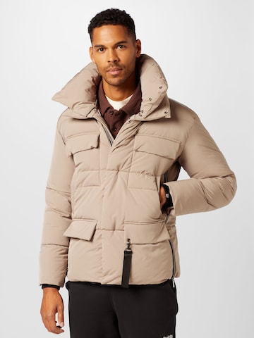 FREAKY NATION Winter Jacket in Beige: front