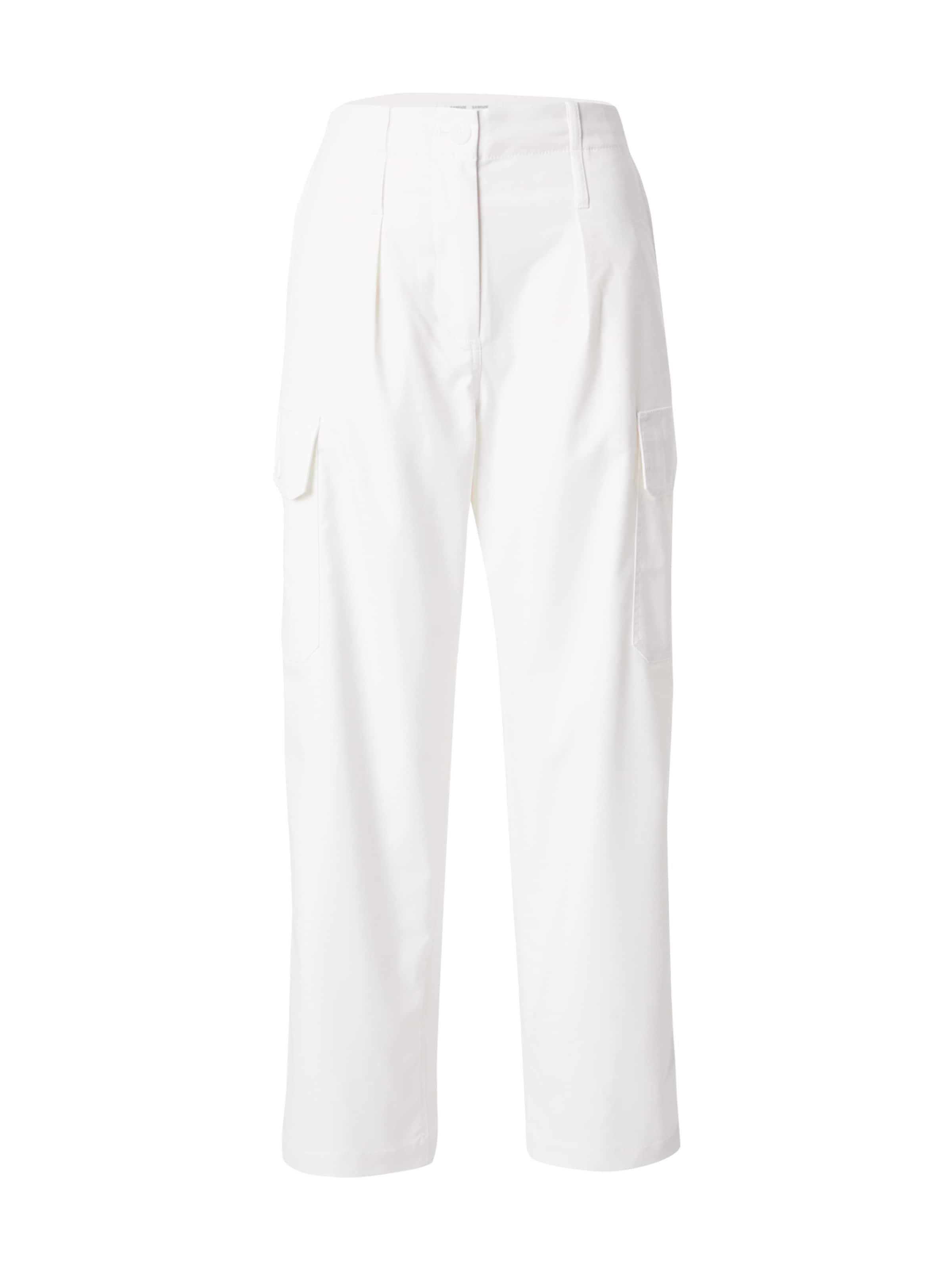 Samsøe Samsøe Loose fit Cargo Pants in White: front