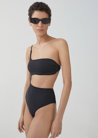 MANGO Bandeau Swimsuit 'Ceres' in Black: front