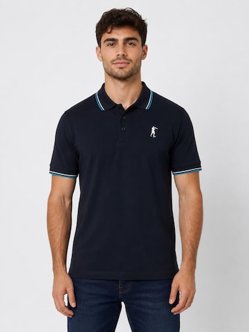 Boxeur des Rues Shirt 'Men's Polo Shirt Boxeur des Rues Pique Cotton, Dark Navy, Turquoise Stripes' in Blue