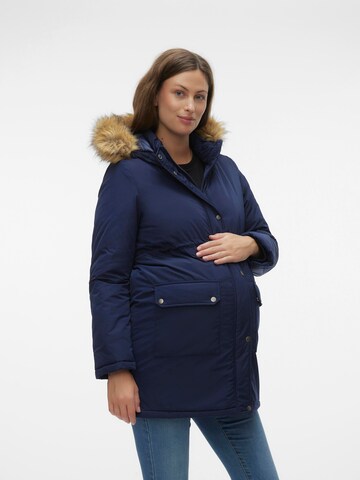 MAMALICIOUS Winterparka 'Macy' in Blauw: voorkant