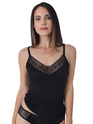 sassa Undershirt 'Natural Stripe' in Black
