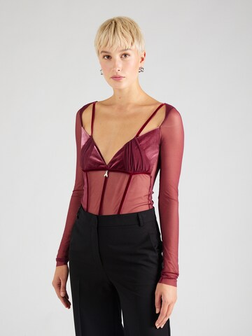 Body a camicia di PATRIZIA PEPE in lilla: frontale