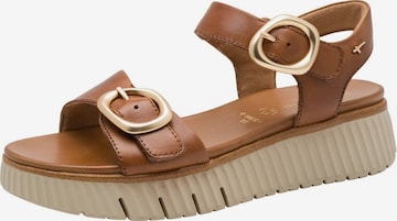 Sandales Tamaris en marron : devant