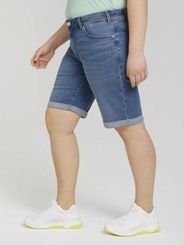 Tom Tailor Women + Slimfit Shorts in Blau