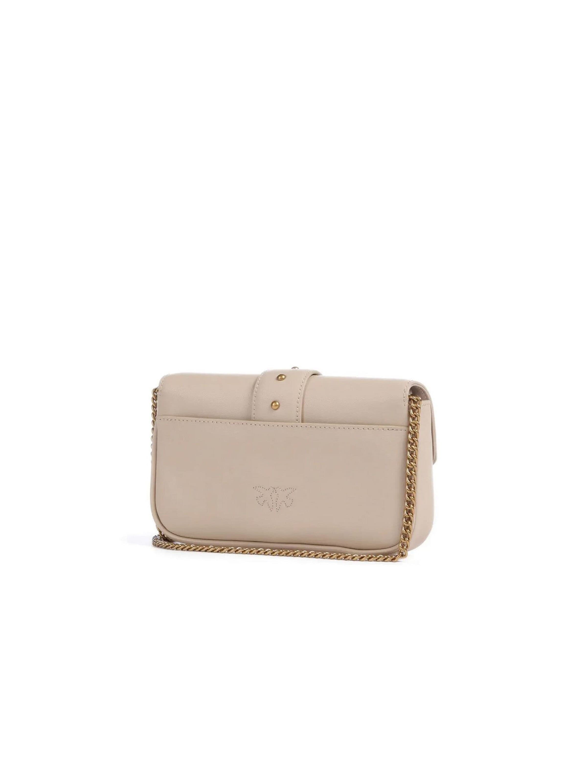 PINKO - Bolso de hombro 'Love One Pocket C Vitello Seta' en beige