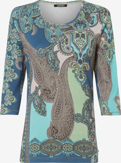 Olsen Shirt 'Edda' in blau / türkis / braun / gelb / hellgrün / weiß, Produktansicht