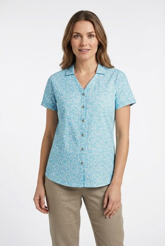 KILLTEC Athletic Button Up Shirt in Blue: front