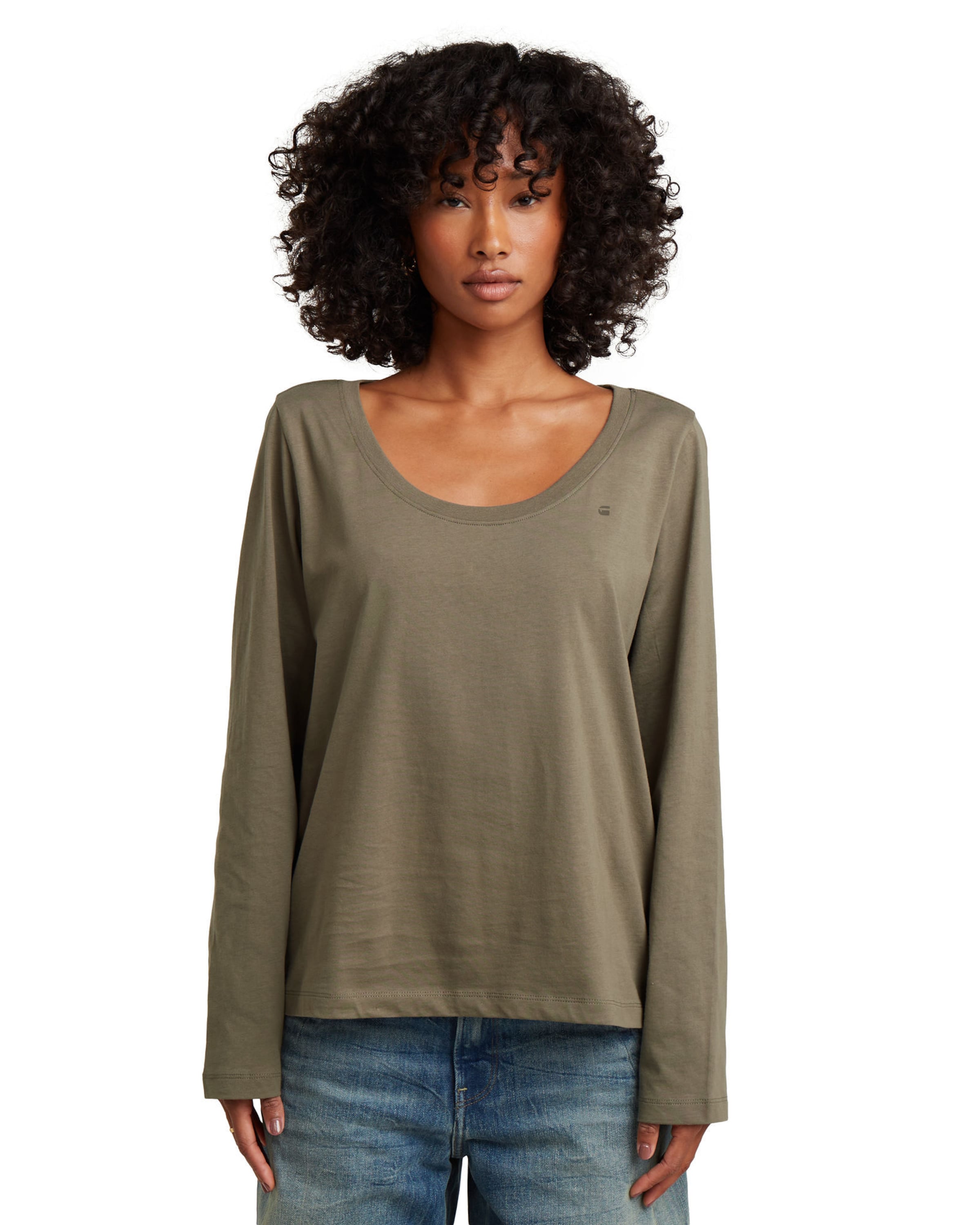 G-STAR Shirt in Groen: voorkant