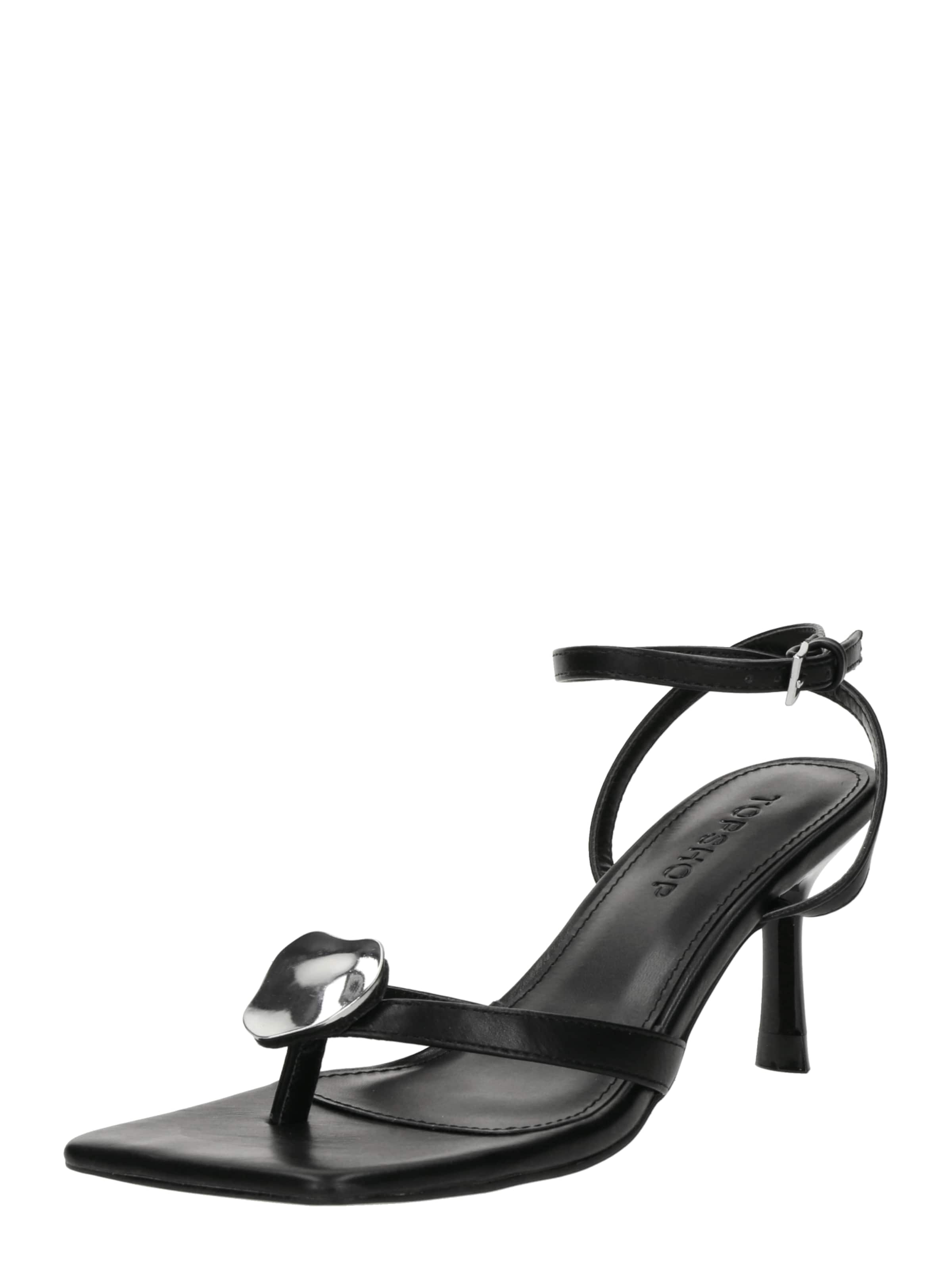 TOPSHOP Босоножки через палец 'Gilly' в Черный: спереди