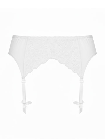 Biggi Big Garter Belt in White: front