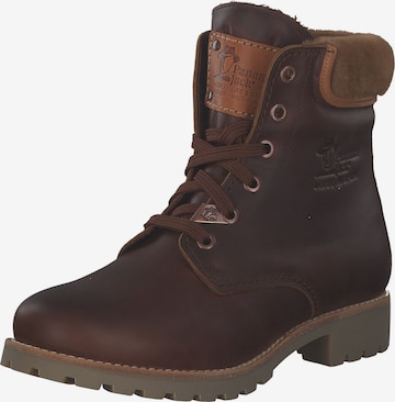 PANAMA JACK Lace-Up Ankle Boots in Brown: front