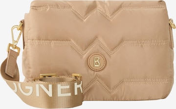 BOGNER - Mala de ombro 'Wallis Tessuto Bar' em bege: frente