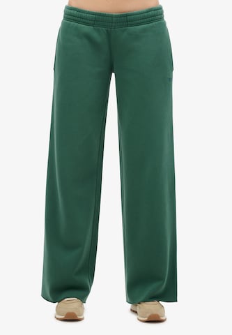 Wide Leg Pantalon Superdry en vert : devant