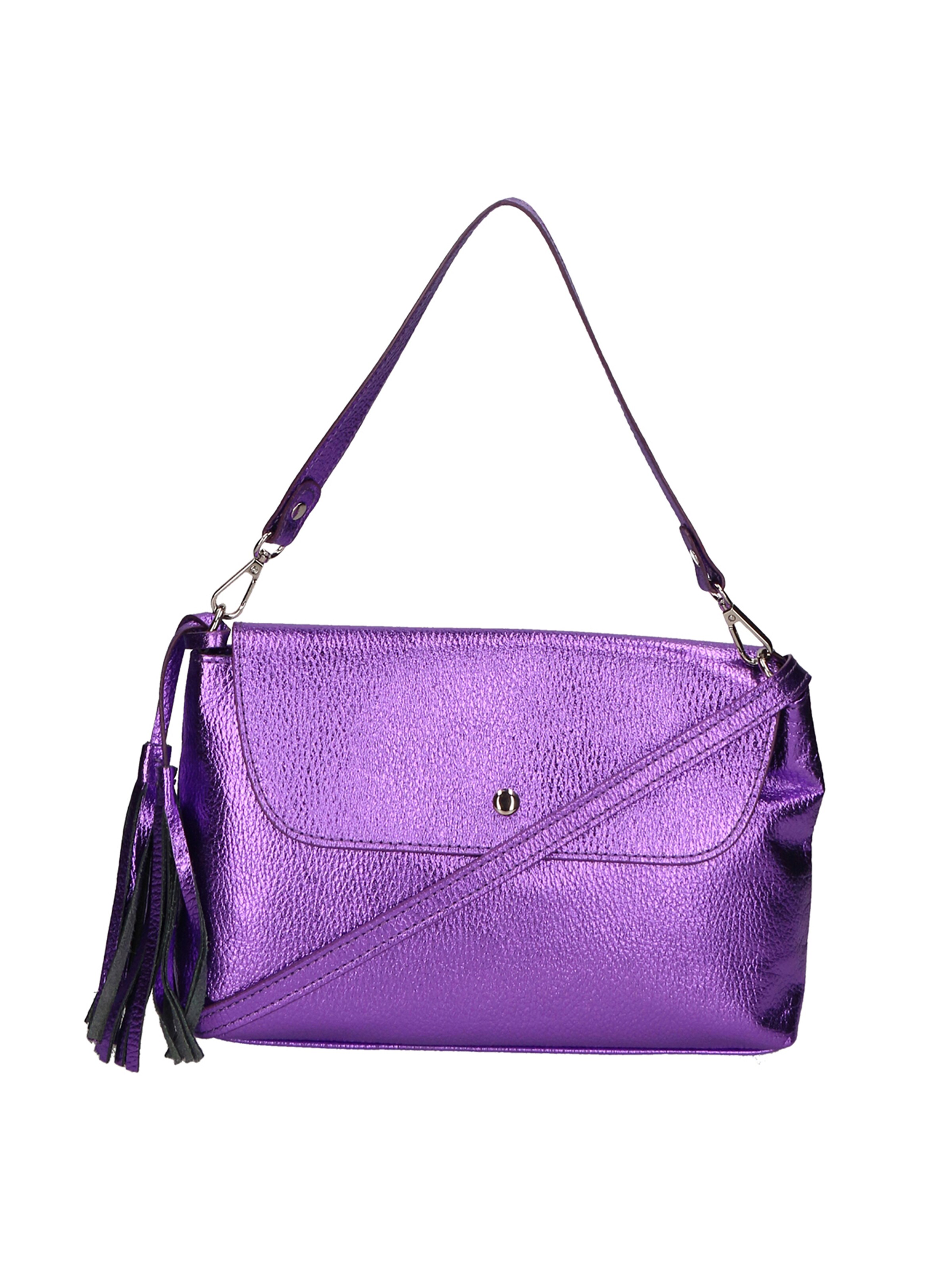 Pochette 'Pochette Donna Pelle Dollaro Laminato con Tracolla Rimovibile - Made in Italy' di Gave Lux in lilla