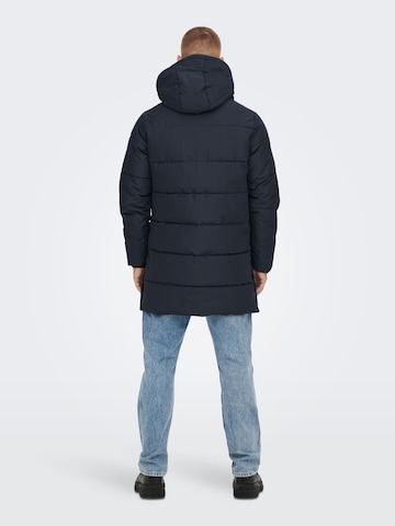 Only & Sons Winter coat 'Carl' in Blue