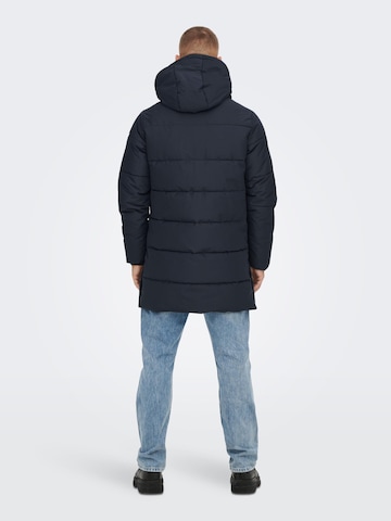 Manteau d’hiver 'Carl' Only & Sons en bleu