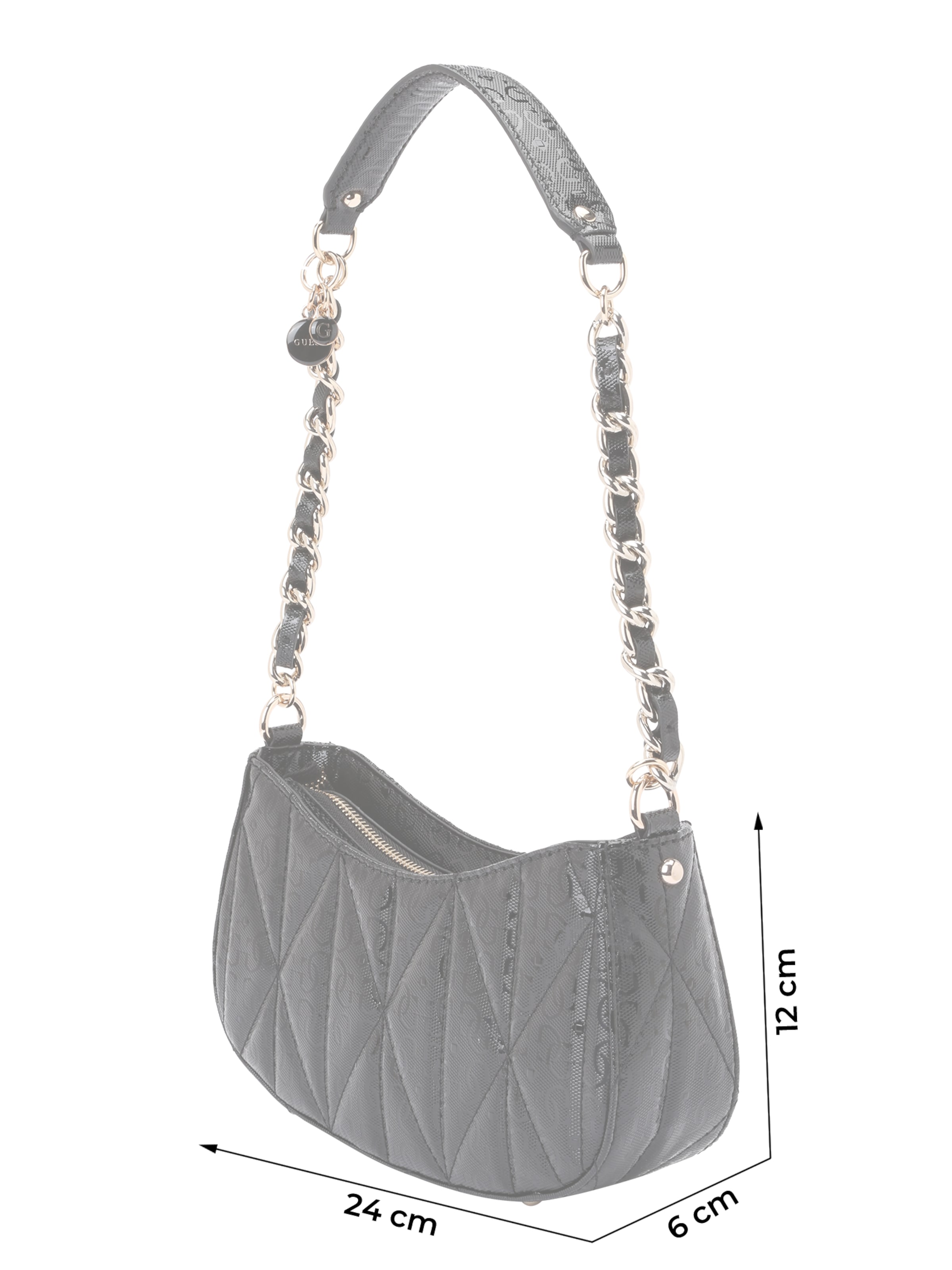 GUESS Τσάντα ώμου 'ALDINA TOP ZIP SHOULDER BAG' σε μαύρο