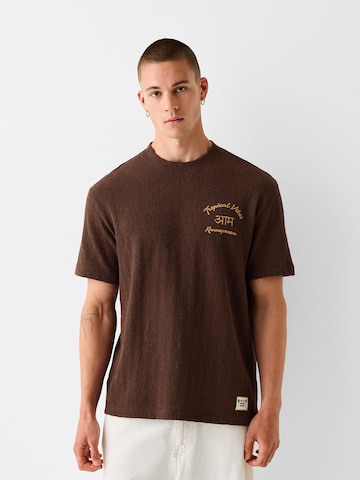 T-Shirt Bershka en marron : devant
