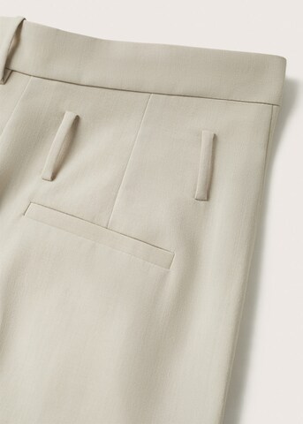 MANGO Szeroka nogawka Spodnie w kant 'Thomas' w kolorze beżowy