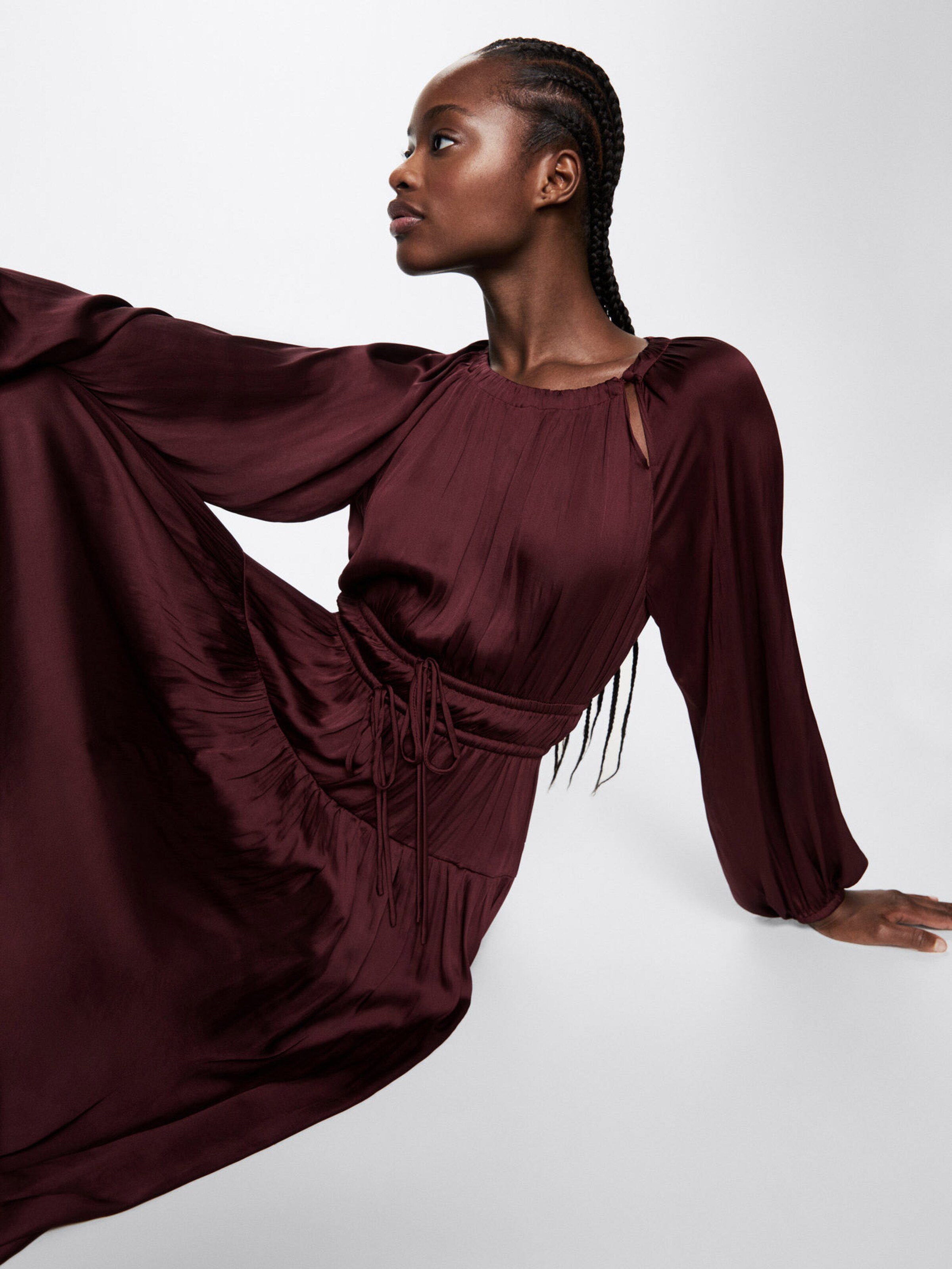 Mango burgundy best sale dress