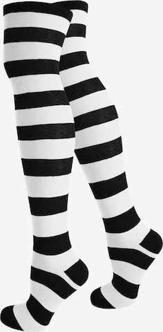 Chaussettes montantes normani en noir : devant