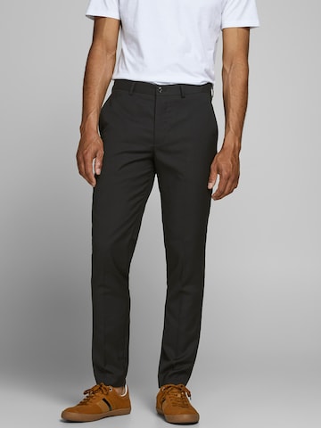 JACK & JONES Slim fit Pleated Pants 'Franco' in Black: front