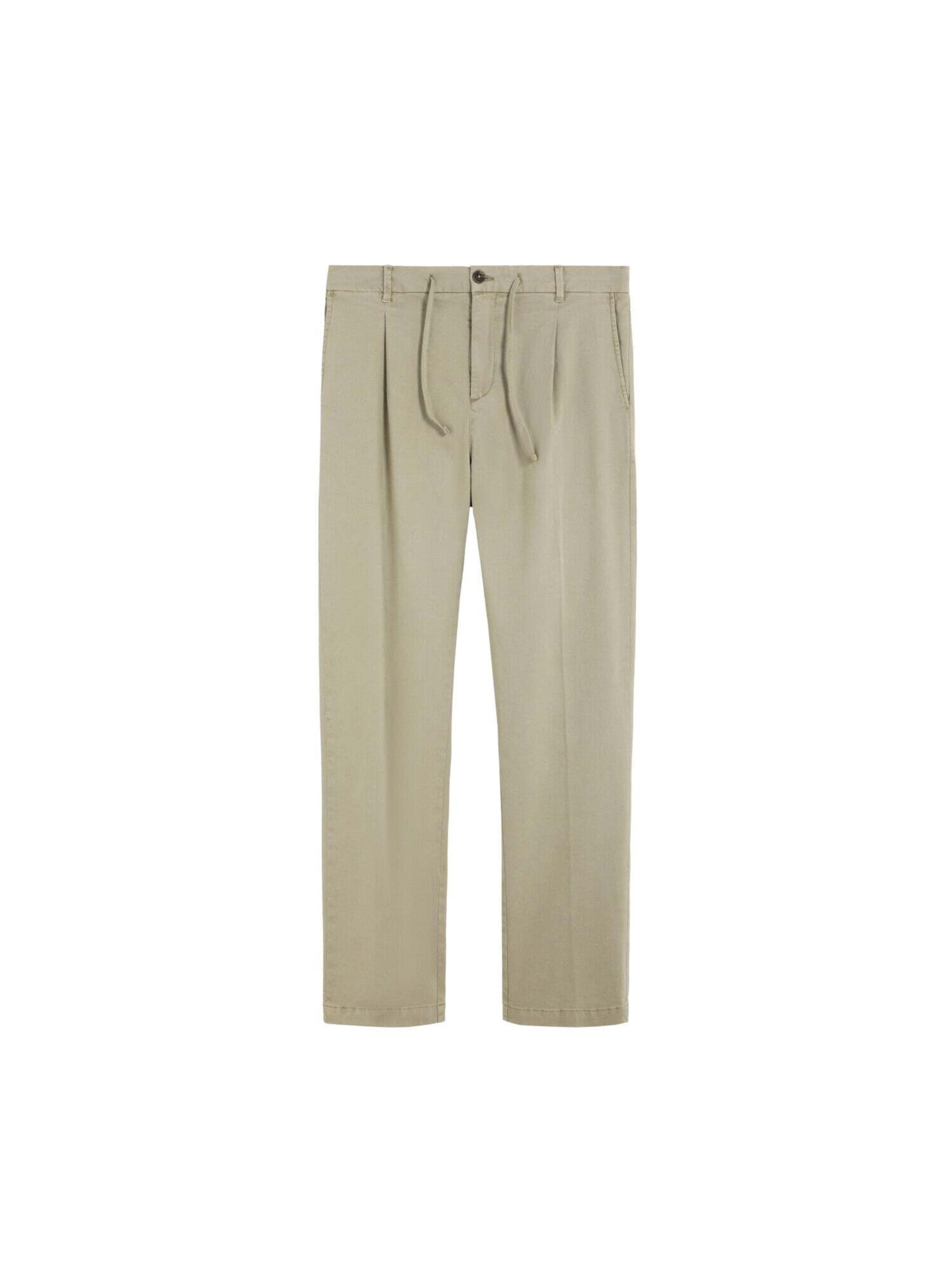 Scalpers Regular Pleat-Front Pants in Beige: front