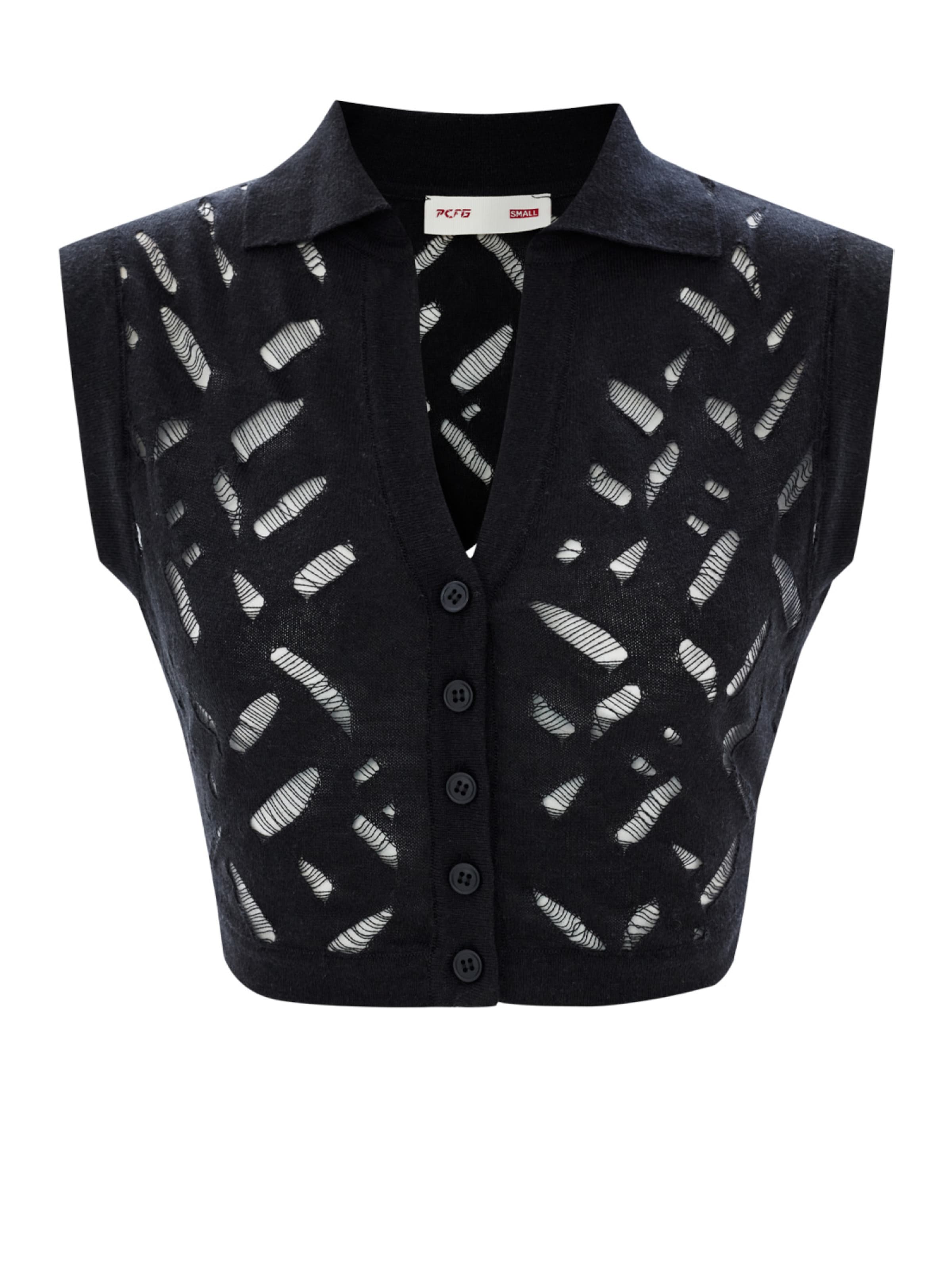 PCFG Gebreid vest in Zwart: voorkant