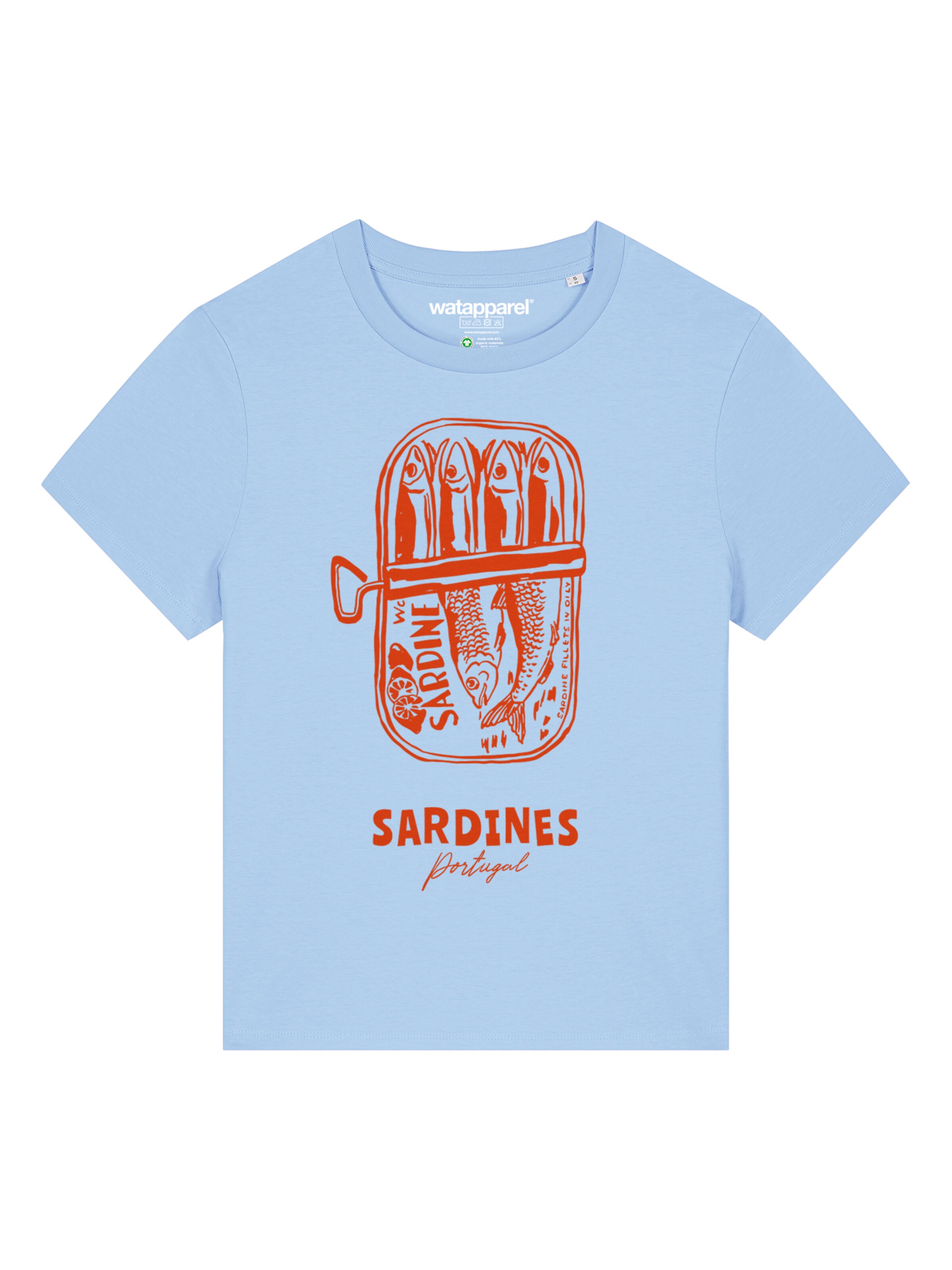 Watapparel Shirt 'Sardines Portugal' in Blauw: voorkant