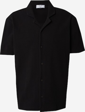 DAN FOX APPAREL Regular Fit Hemd 'Leon' in Schwarz: predná strana