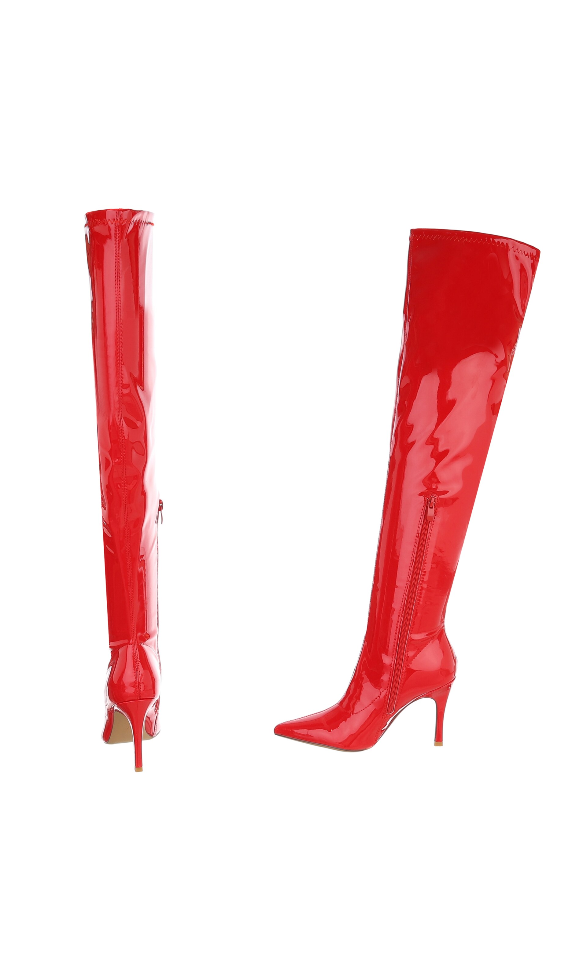 Ital-Design Overknees in Rot