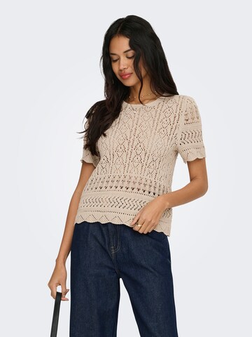 Pull-over 'ONLELKE' ONLY en beige : devant