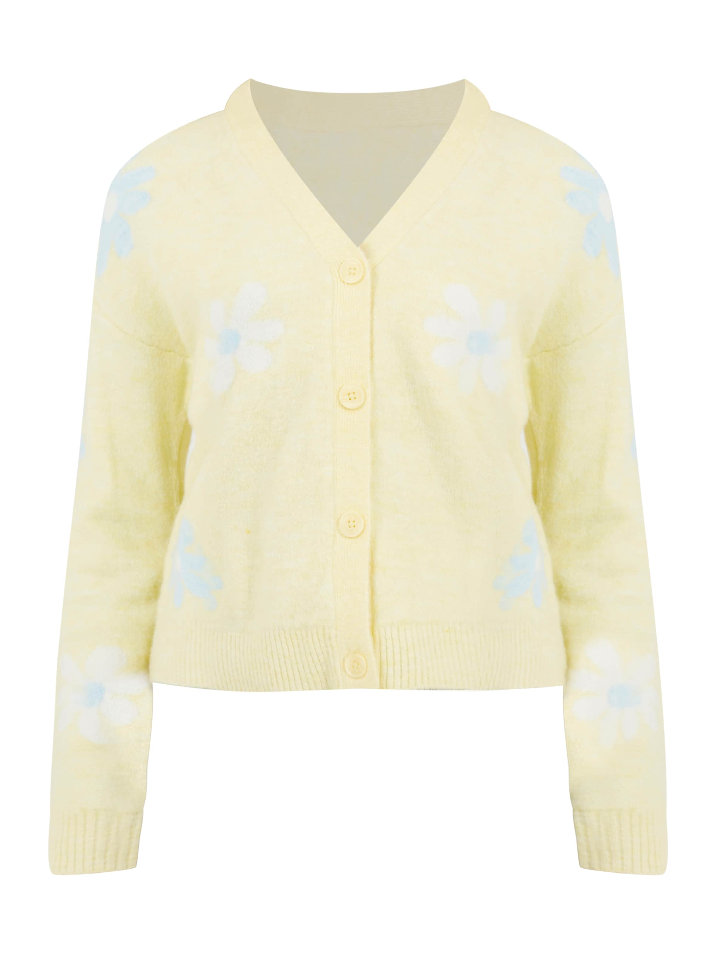 BRAVE SOUL Gebreid vest in Geel: voorkant