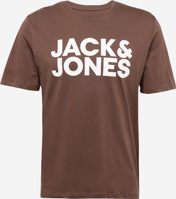 JACK & JONES Tričko – hnědá: přední strana