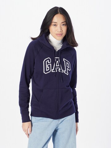 GAP - Sudadera con cremallera en azul: frente