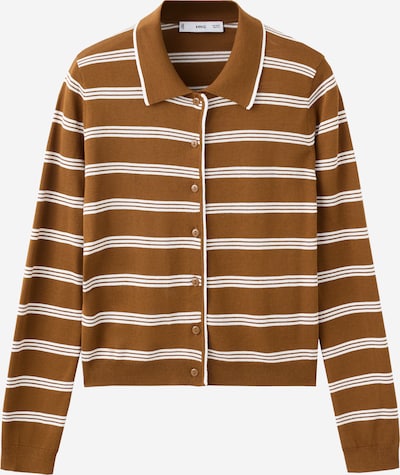 MANGO Cardigan 'COPENH' i XS i karamel / hvid, Produktvisning