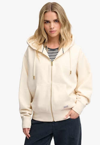 Hanorac 'Luxe Casual' de la Superdry & Co pe alb: față
